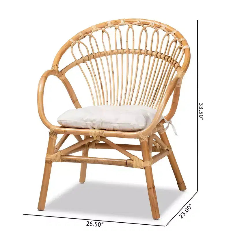 Chaise de salle à manger en rotin marron