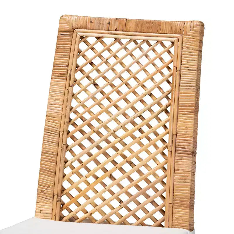 Chaise de salle à manger en rotin et bois