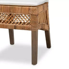 Chaise de salle à manger en rotin et bois