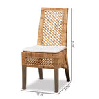 Chaise de salle à manger en rotin et bois