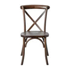 Chaise de bistrot en bois empilable à dossier croisé