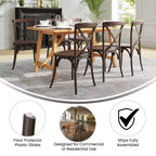 Chaise de bistrot en bois empilable à dossier croisé
