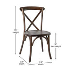 Chaise de bistrot en bois empilable à dossier croisé