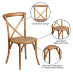 Chaise de bistrot en bois empilable à dossier croisé
