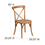 Chaise de bistrot en bois empilable à dossier croisé