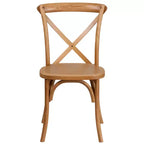 Chaise de bistrot en bois empilable à dossier croisé