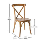 Chaise de bistrot en bois empilable à dossier croisé