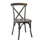 Chaise de bistrot en bois empilable à dossier croisé