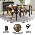 Chaise de bistrot en bois empilable à dossier croisé