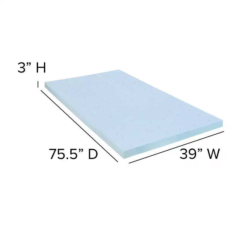 Cadre de lit en métal Plateforme Surmatelas en mousse à mémoire de forme gel rafraîchissant