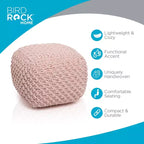 Pouf repose-pieds carré - Rose poudré