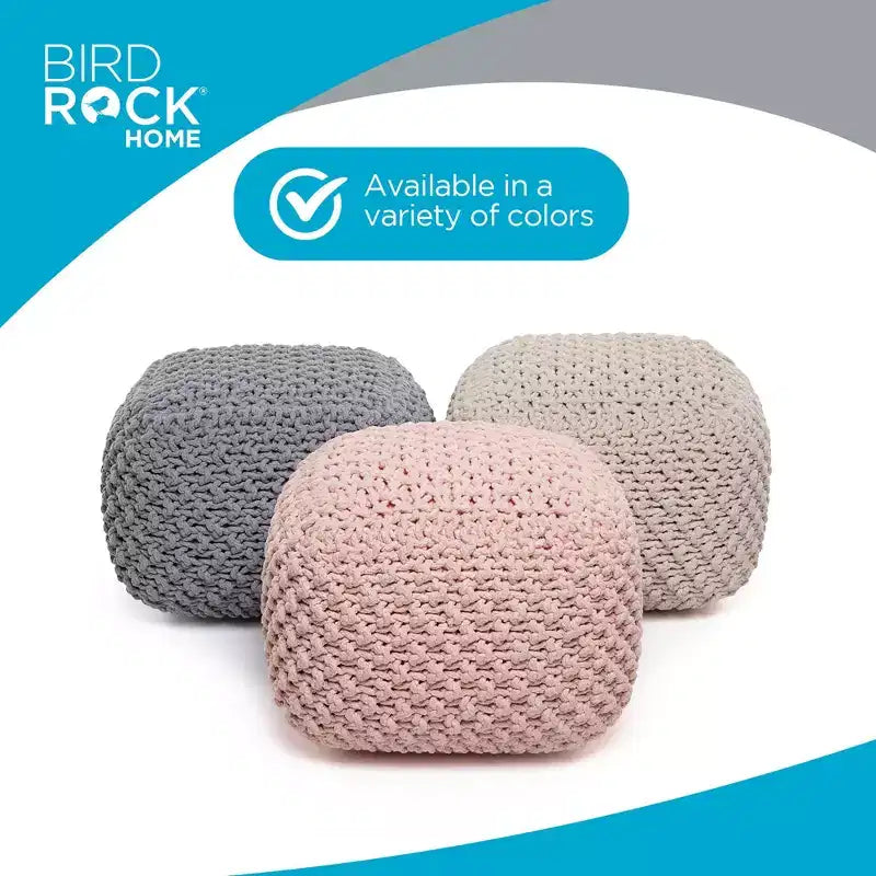 Pouf repose-pieds carré - Rose poudré