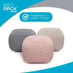 Pouf repose-pieds carré - Rose poudré