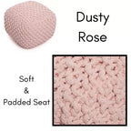 Pouf repose-pieds carré - Rose poudré