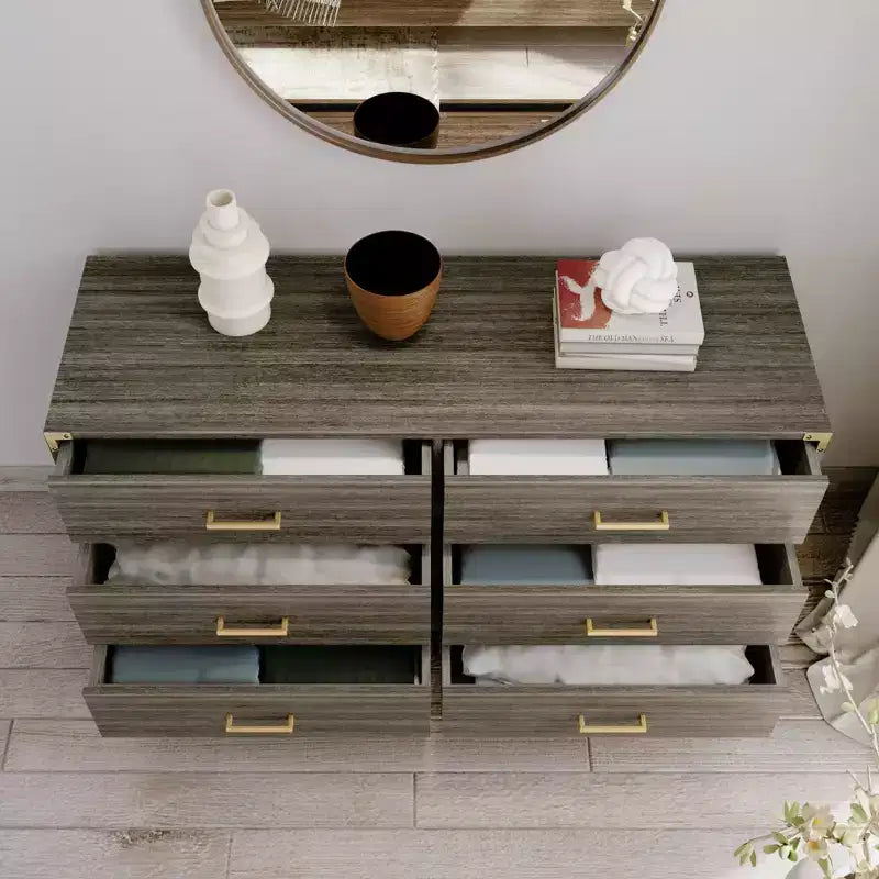 Commode contemporaine en bois massif avec tiroirs